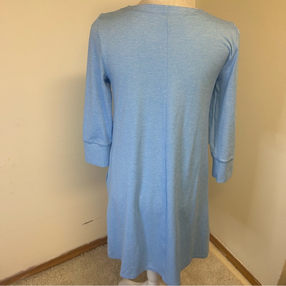 Lilly Pulitzer Solia UPF 50+ Dress Heathered Frenchie Blue Small Pockets EUC - Picture 4 of 12